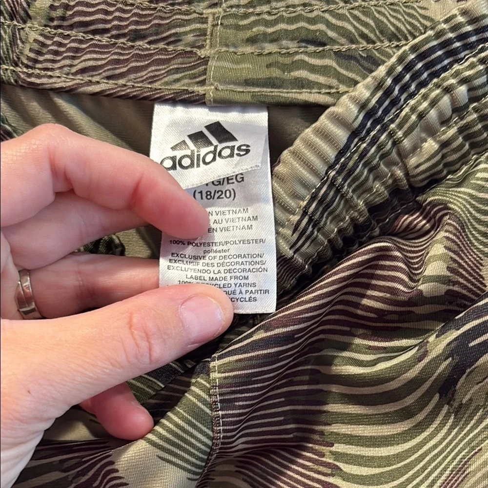 Adidas Green Sweatpants with Neon Stripes